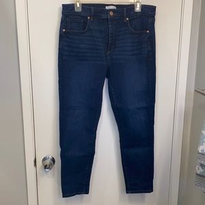 Dark wash Loft jeans.